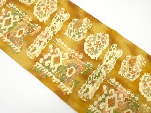 本場筑前博多　更紗模様織り出し　名古屋帯